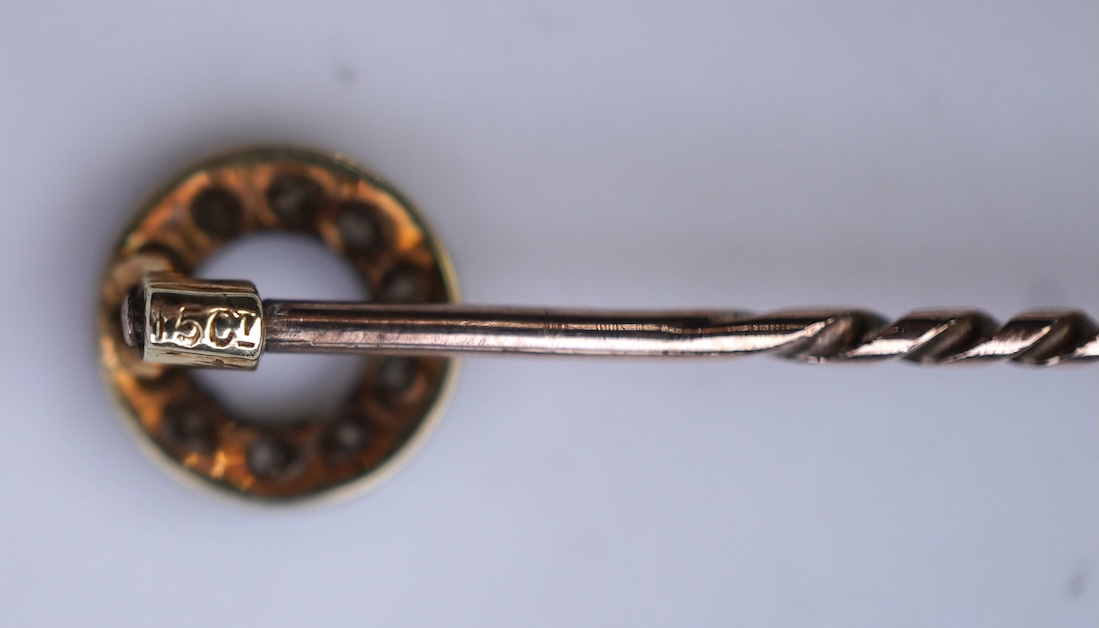 Two diamond stick pins, early 20th century